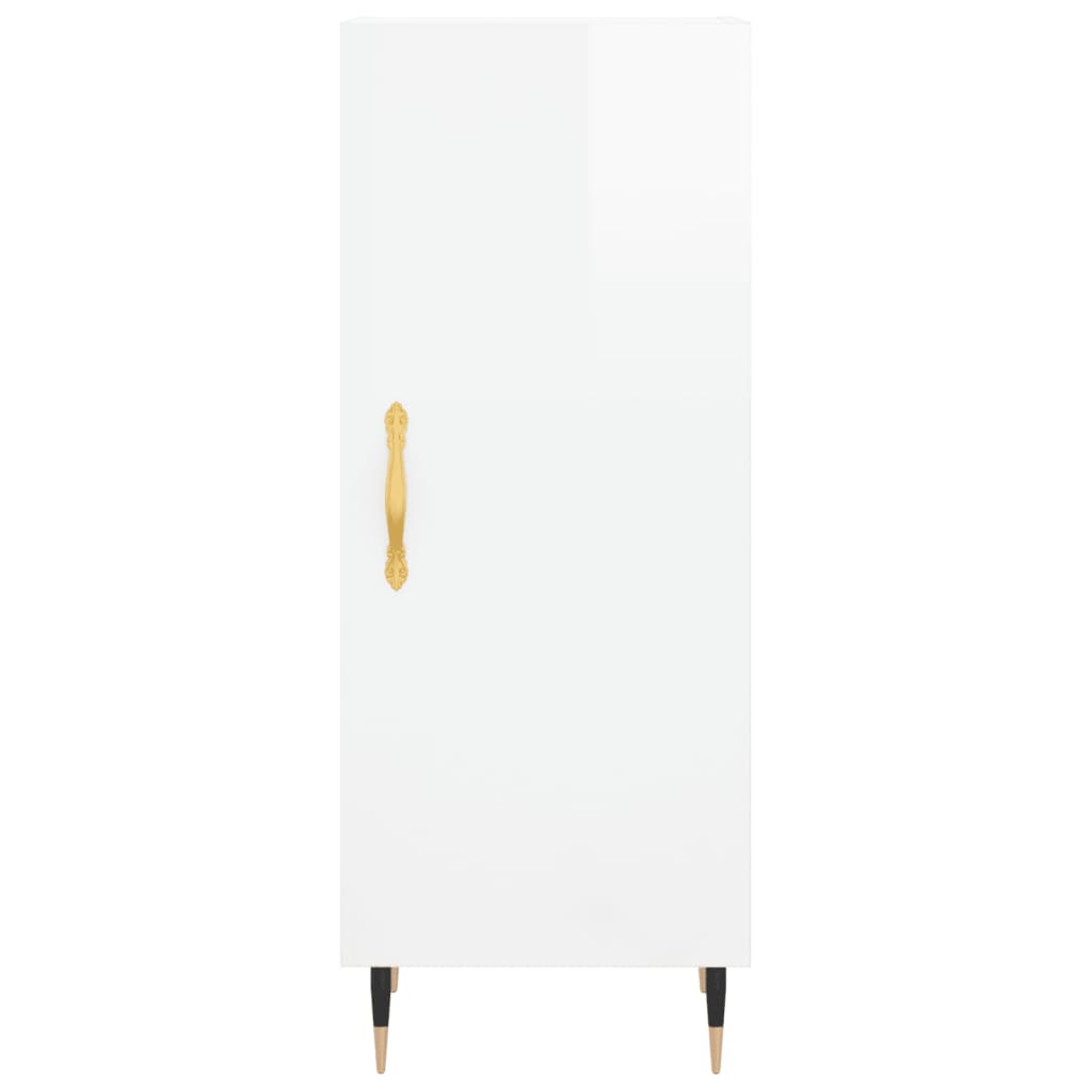 Sideboard High Gloss White 34.5x34x90 cm Engineered Wood