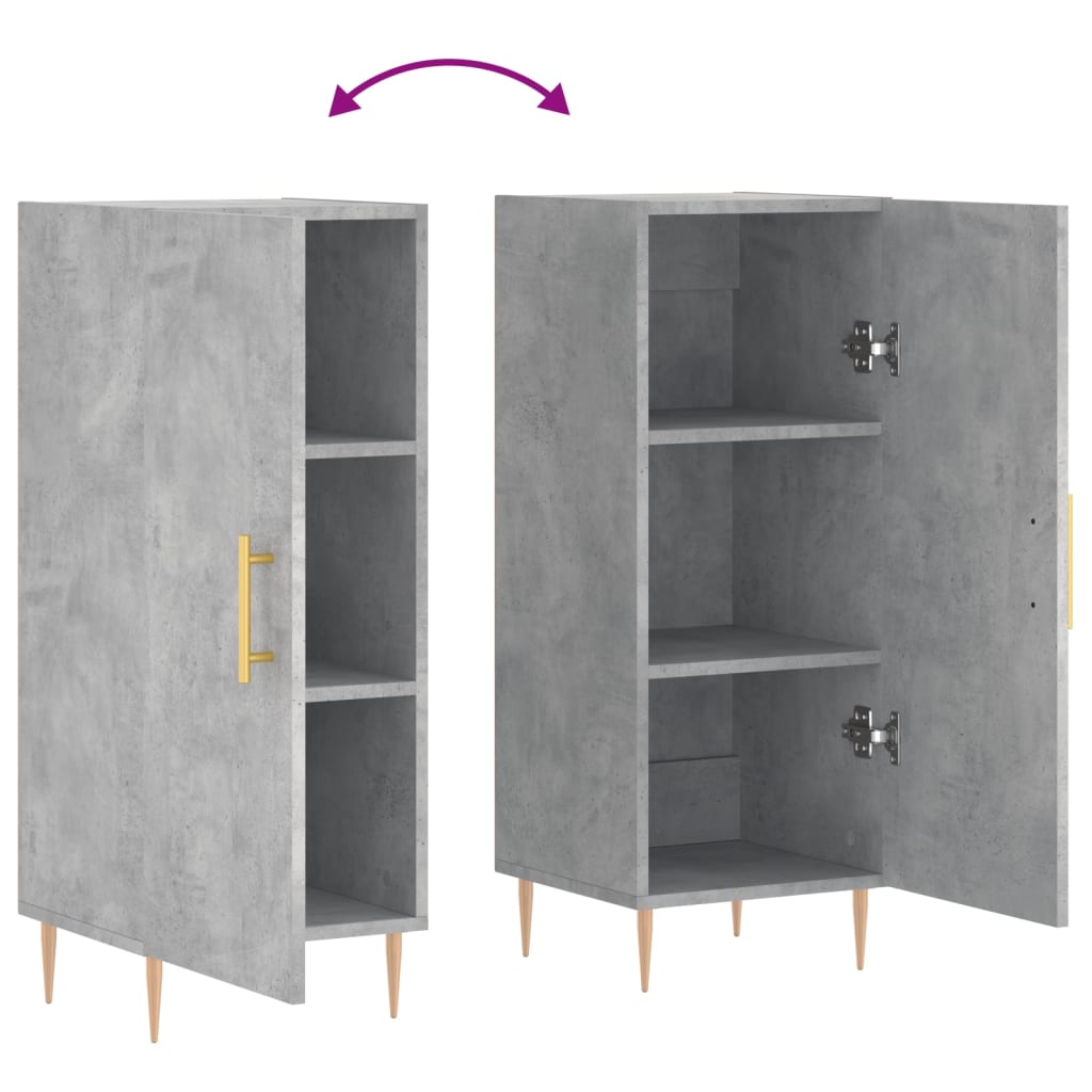 Sideboard Concrete Grey 34.5x34x90 cm Engineered Wood