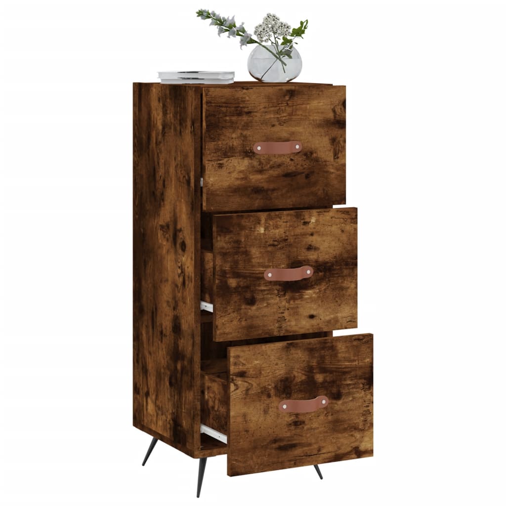 Sideboard Smoked Oak 34.5x34x90 cm Engineered Wood