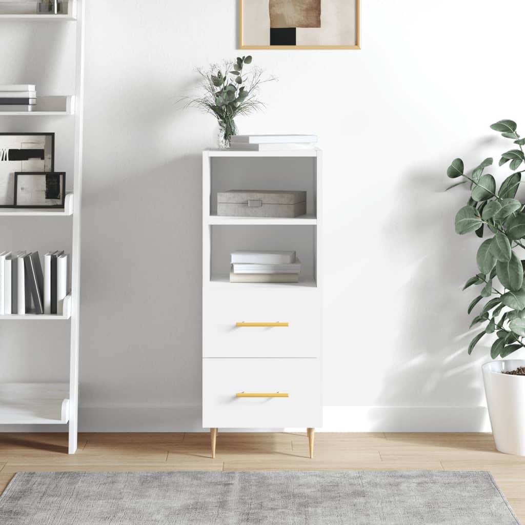 Sideboard White 34.5x34x90 cm Engineered Wood