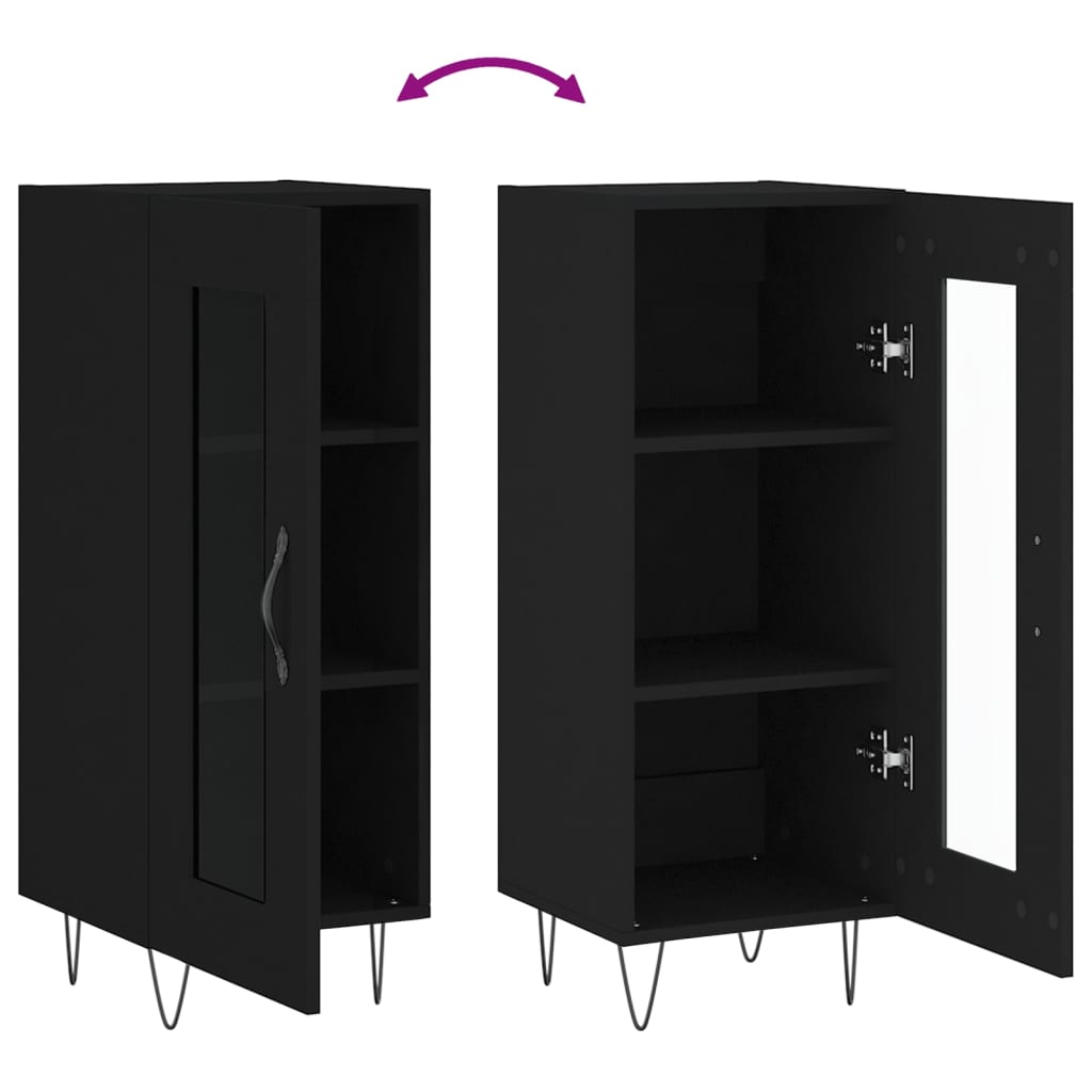 Sideboard Black 34.5x34x90 cm Engineered Wood