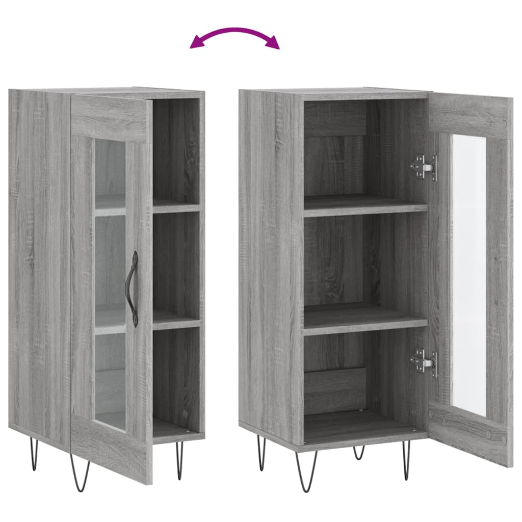 Sideboard Grey Sonoma 34.5x34x90 cm Engineered Wood