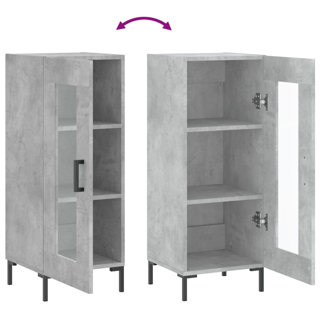Sideboard Concrete Grey 34.5x34x90 cm Engineered Wood