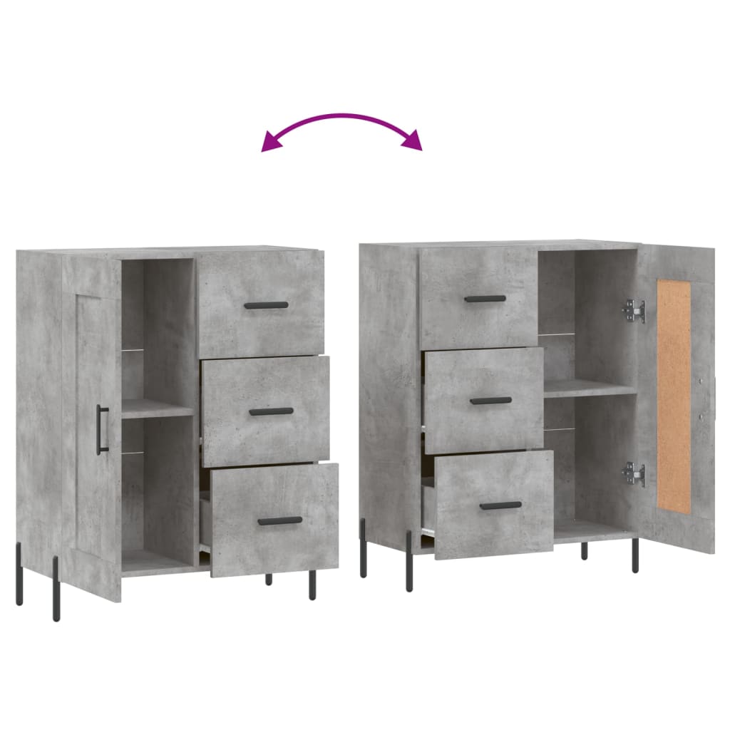 Sideboard Concrete Grey 69.5x34x90 cm Engineered Wood