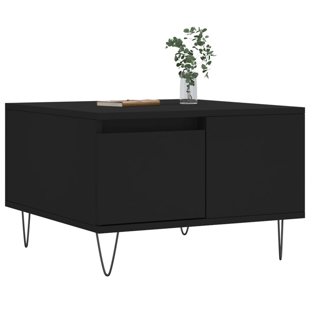 Coffee Table Black 55x55x36.5 cm Engineered Wood