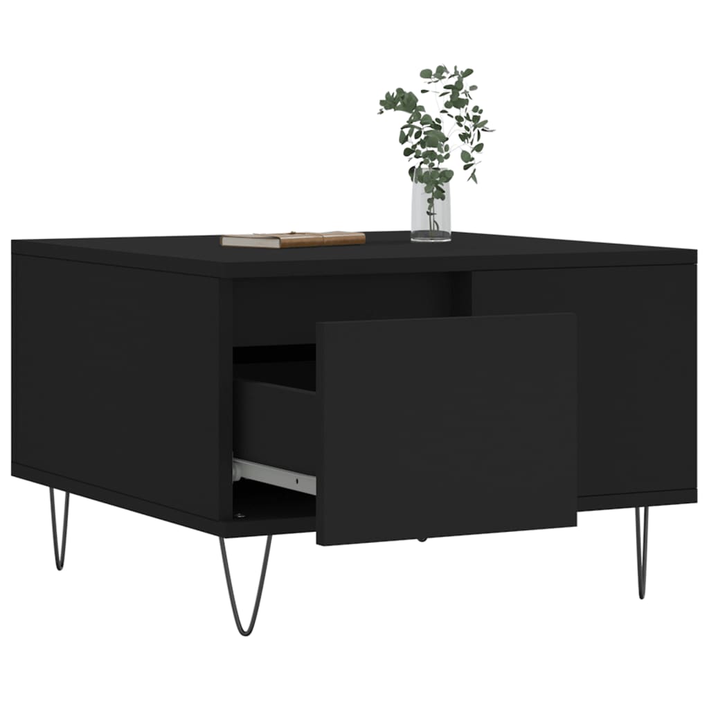 Coffee Table Black 55x55x36.5 cm Engineered Wood