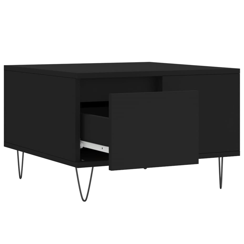 Coffee Table Black 55x55x36.5 cm Engineered Wood