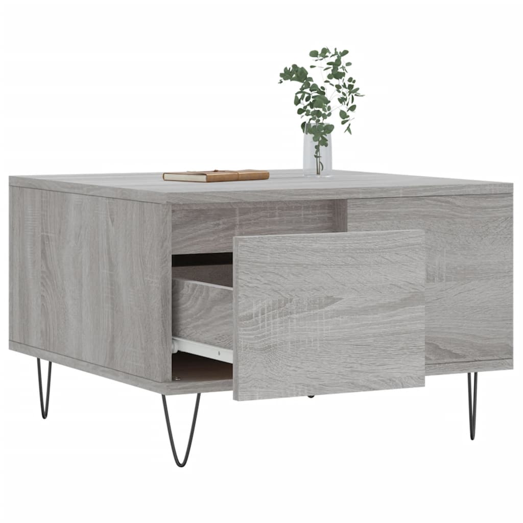 Coffee Table Grey Sonoma 55x55x36.5 cm Engineered Wood