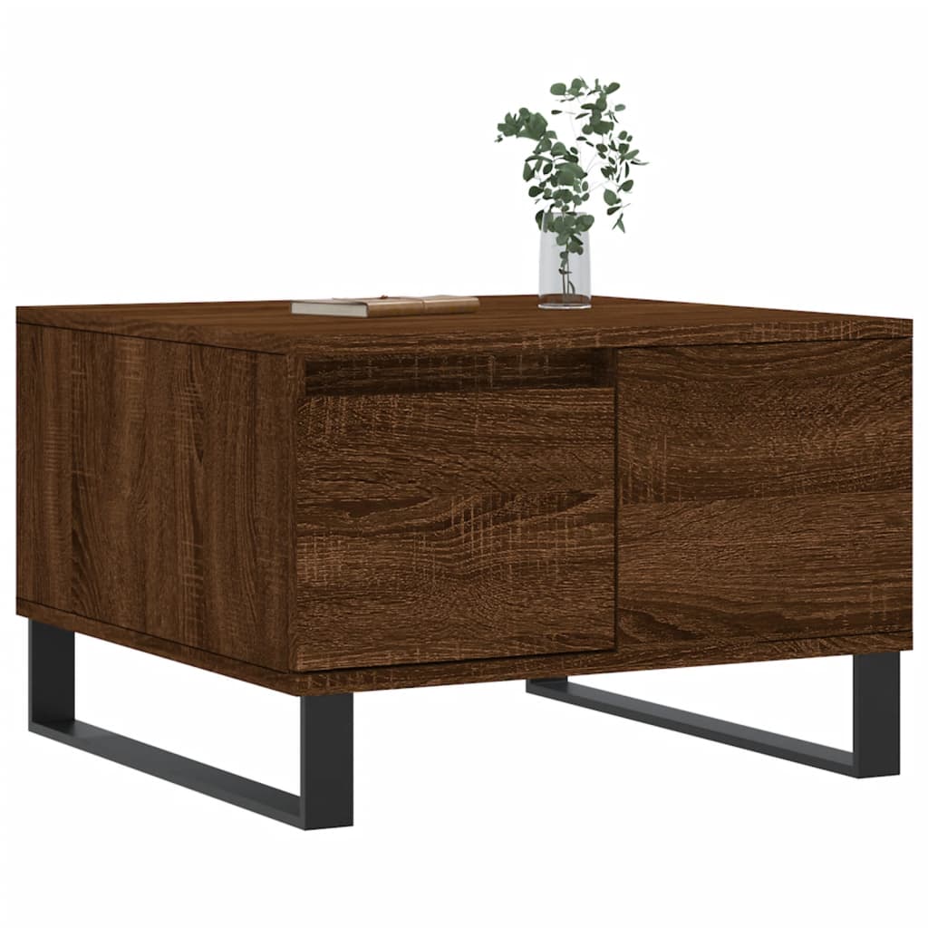Coffee Table Brown Oak 55x55x36.5 cm Engineered Wood