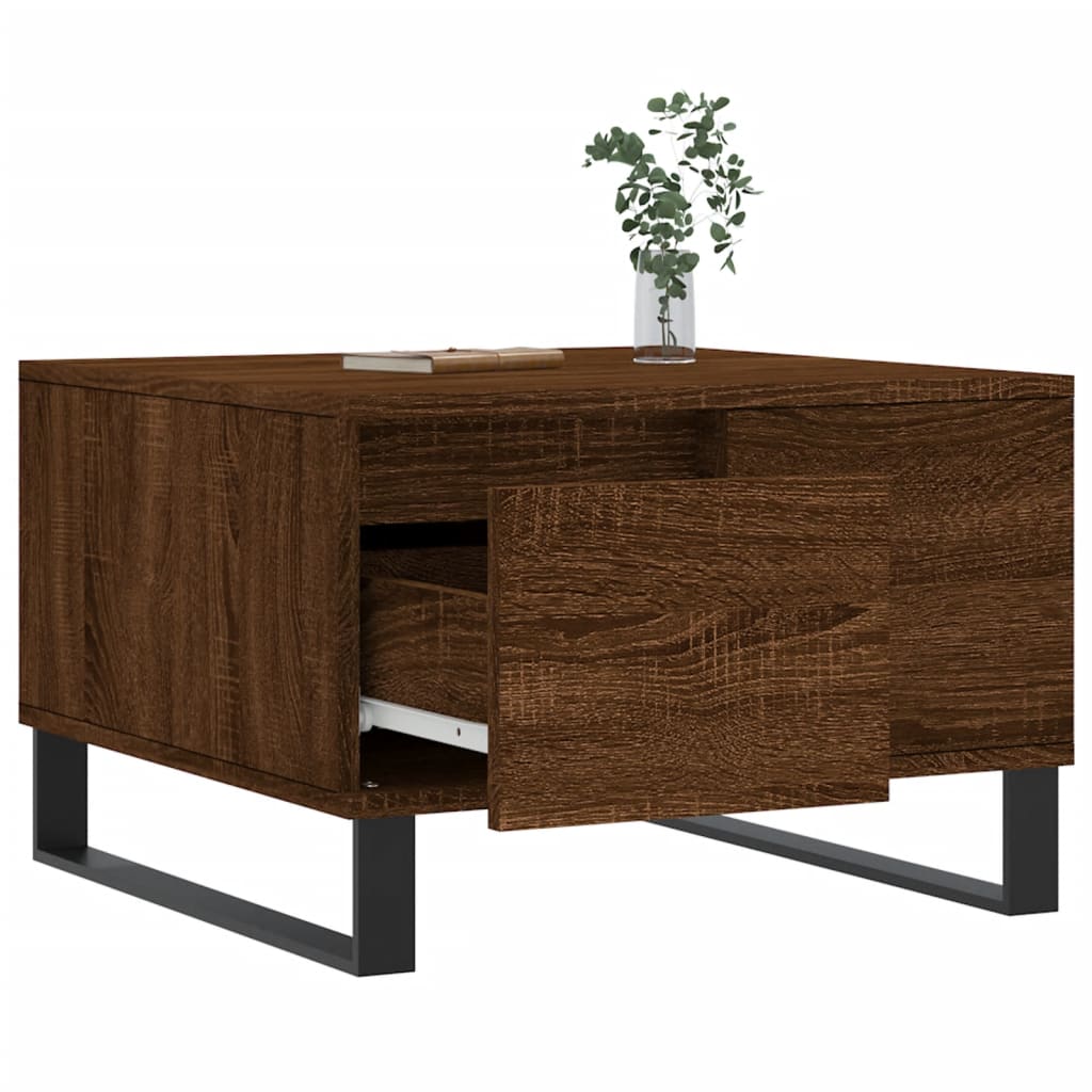 Coffee Table Brown Oak 55x55x36.5 cm Engineered Wood
