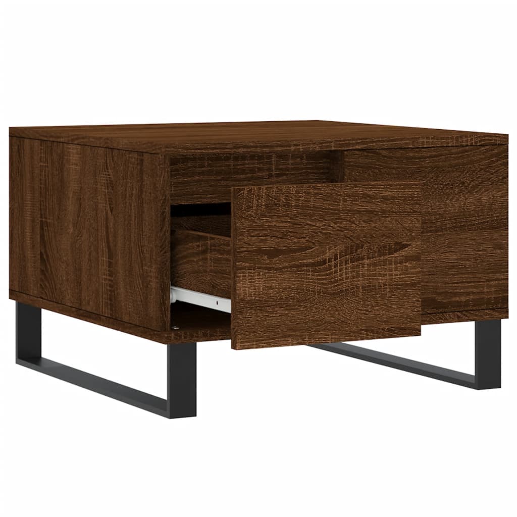 Coffee Table Brown Oak 55x55x36.5 cm Engineered Wood