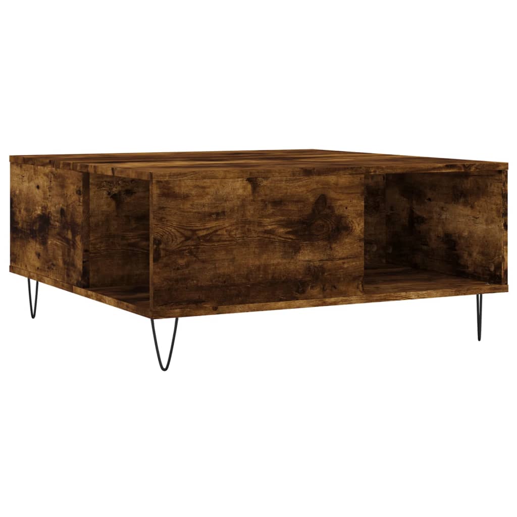 Coffee Table Smoked Oak 80x80x36.5 cm Engineered Wood