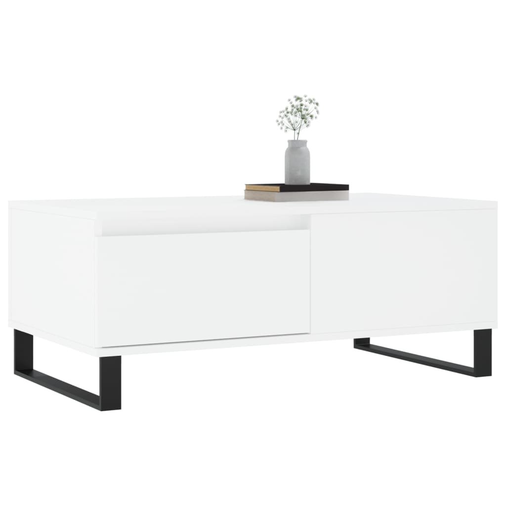 Coffee Table White 90x50x36.5 cm Engineered Wood
