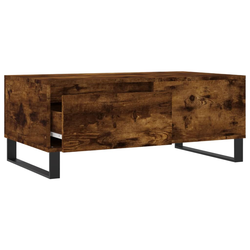 Coffee Table Smoked Oak 90x50x36.5 cm Engineered Wood