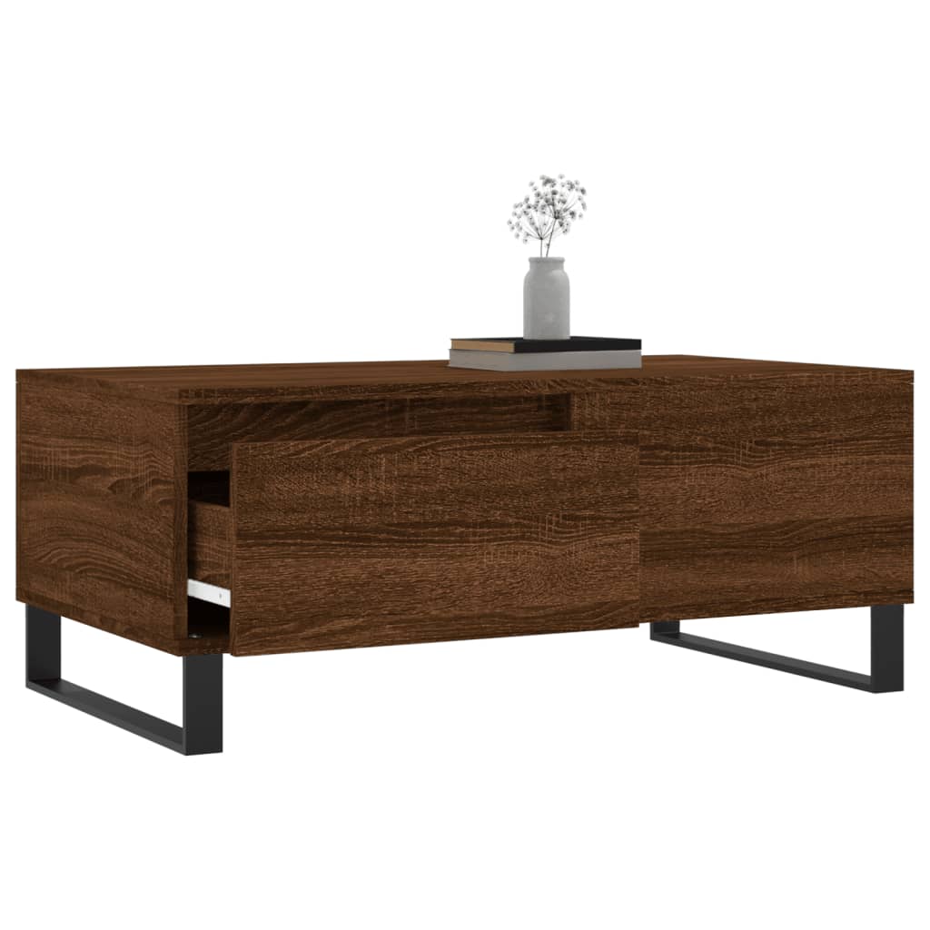 Coffee Table Brown Oak 90x50x36.5 cm Engineered Wood