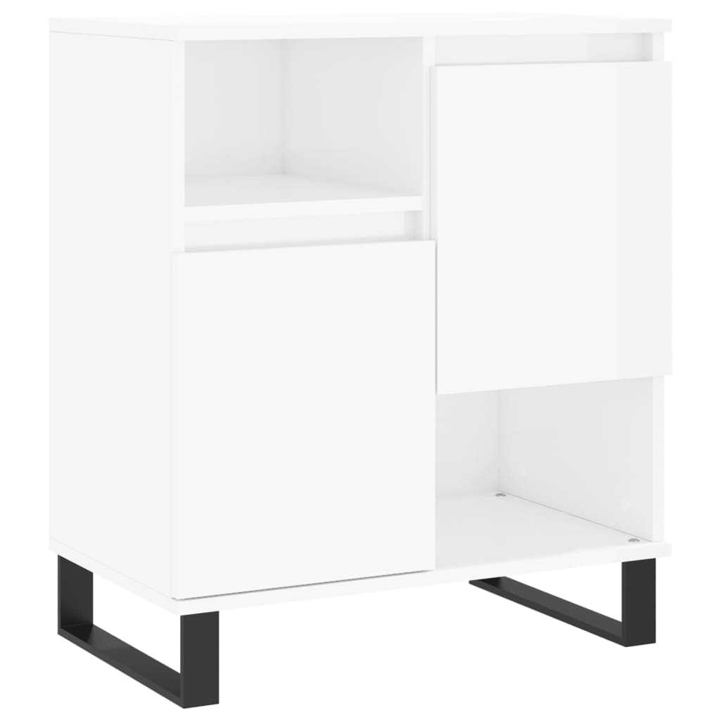 Sideboard High Gloss White 60x35x70 cm Engineered Wood