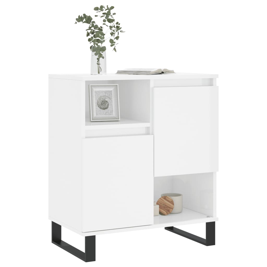 Sideboard High Gloss White 60x35x70 cm Engineered Wood