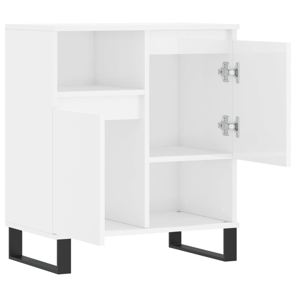 Sideboard High Gloss White 60x35x70 cm Engineered Wood