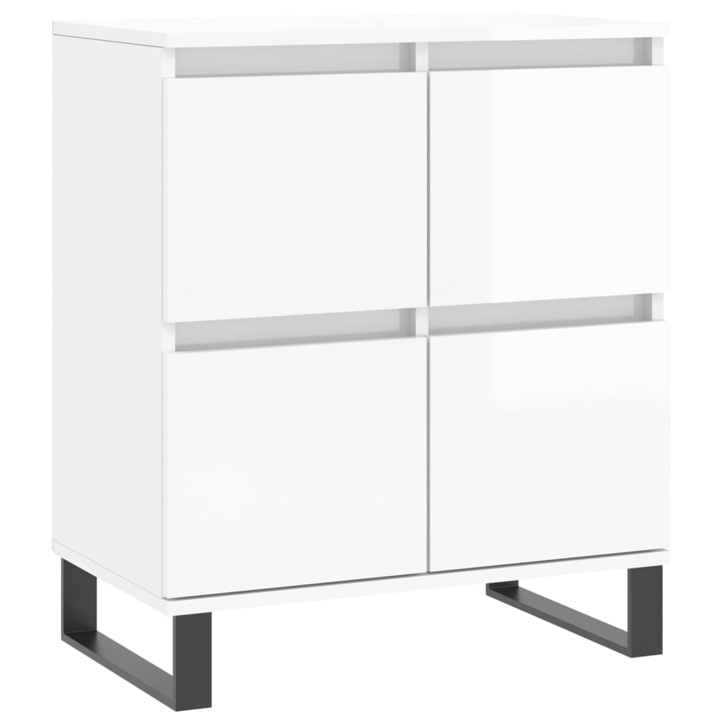 Sideboard High Gloss White 60x35x70 cm Engineered Wood