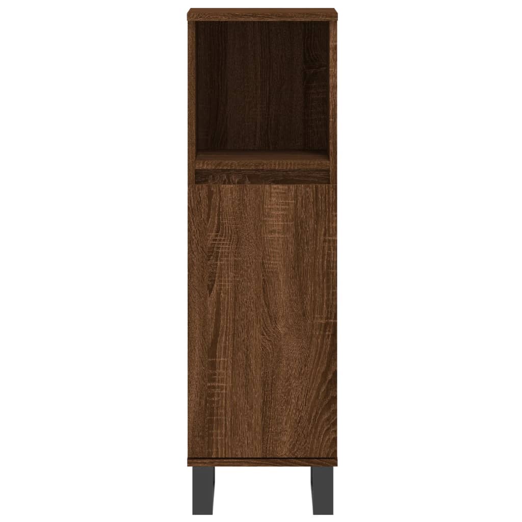 Bathroom Cabinet Brown Oak 30x30x100 cm Engineered Wood