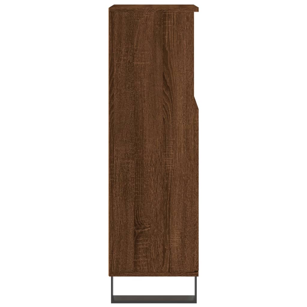 Bathroom Cabinet Brown Oak 30x30x100 cm Engineered Wood