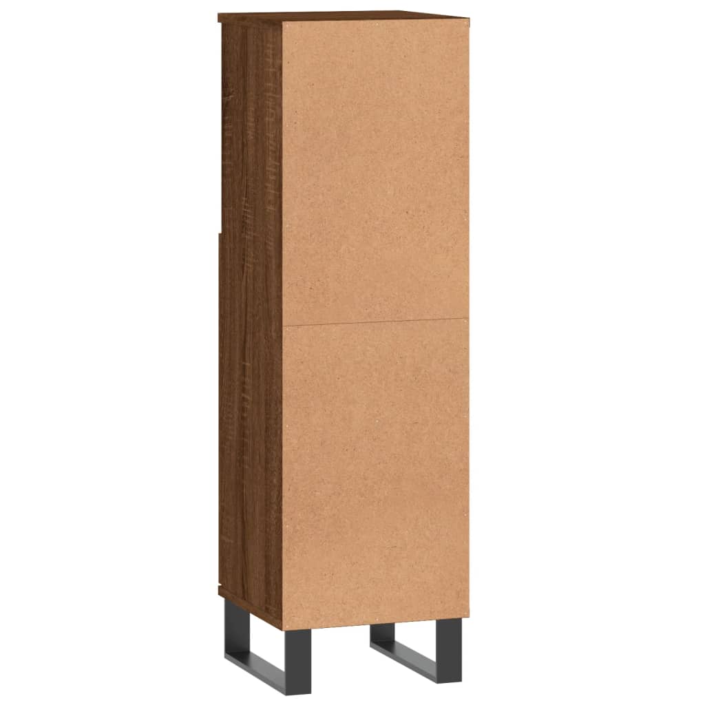 Bathroom Cabinet Brown Oak 30x30x100 cm Engineered Wood