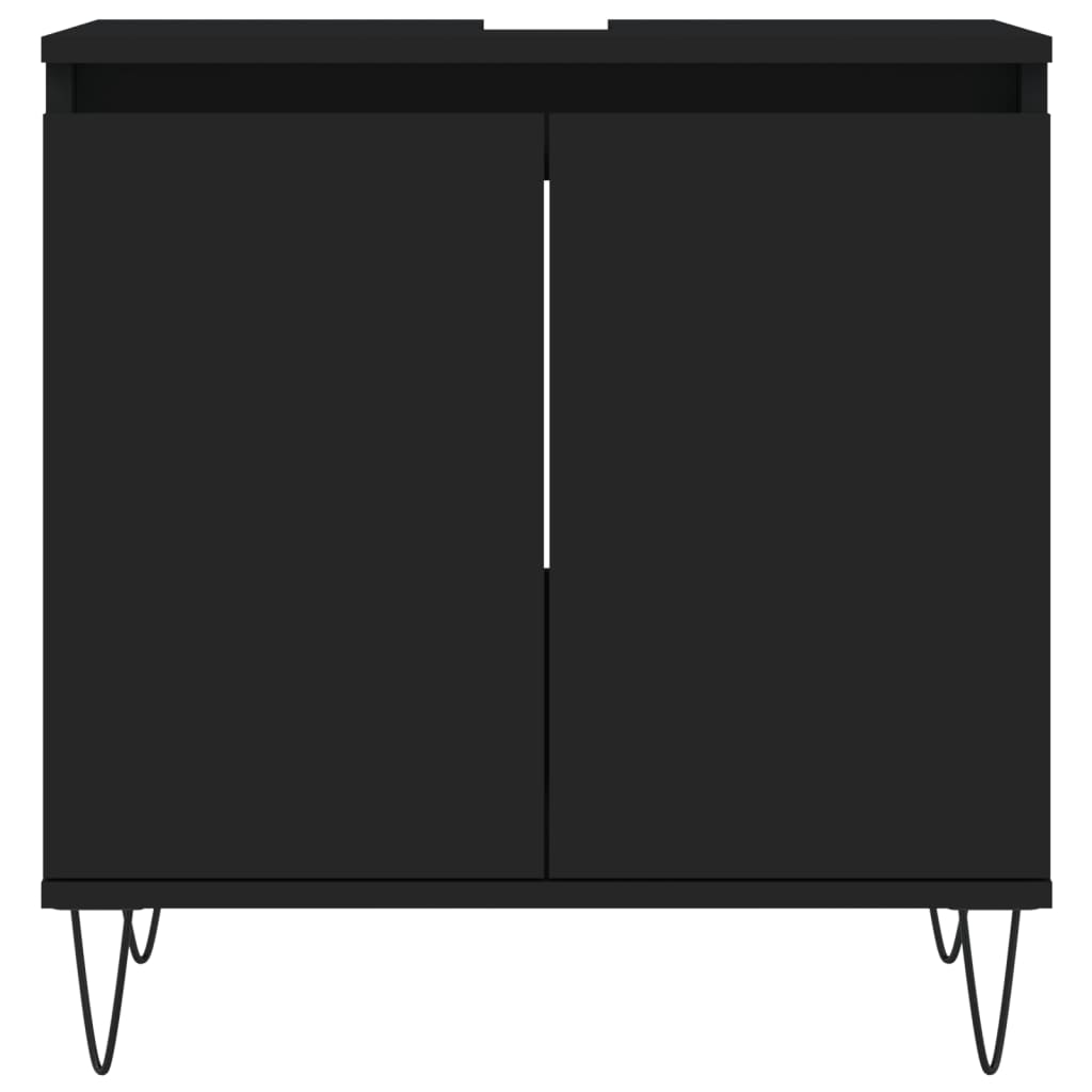 Bathroom Cabinet Black 58x33x60 cm Engineered Wood