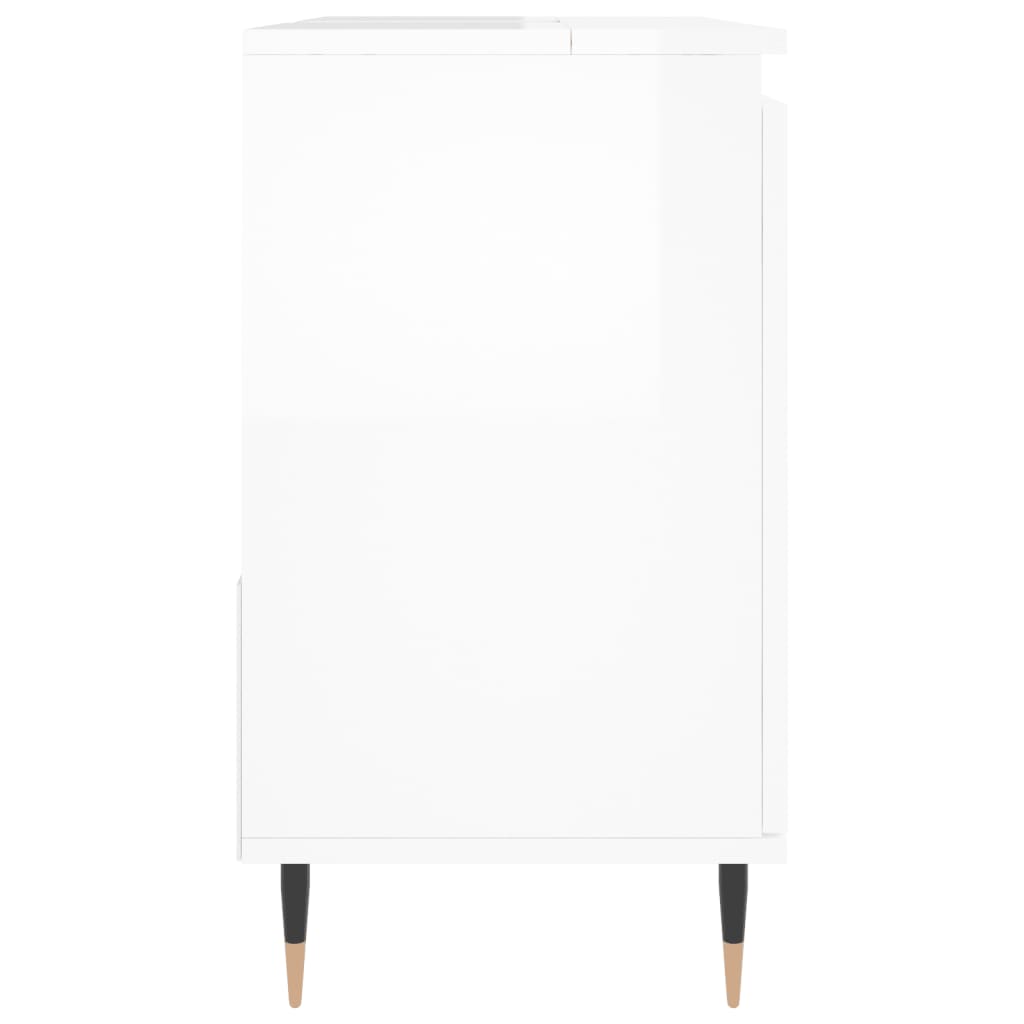 Bathroom Cabinet High Gloss White 65x33x60 cm Engineered Wood
