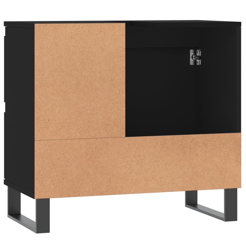 Bathroom Cabinet Black 65x33x60 cm Engineered Wood