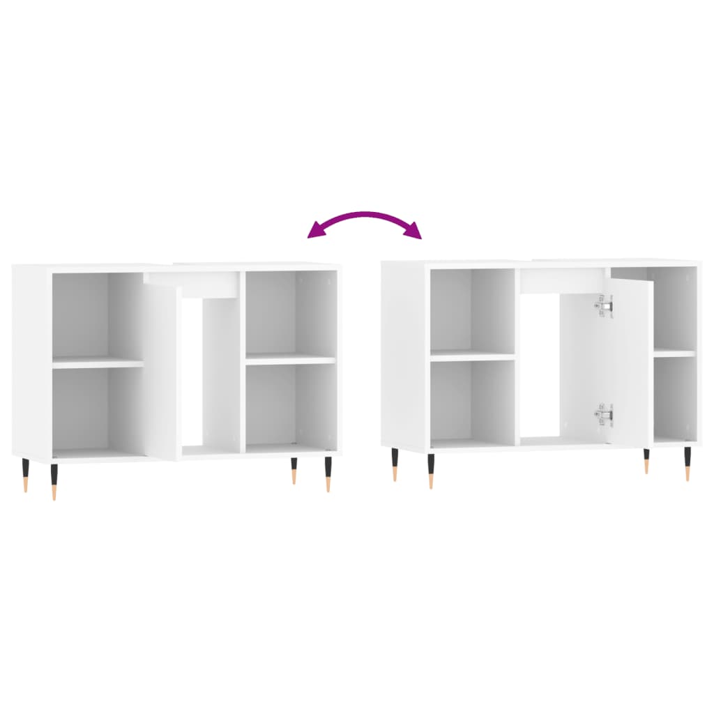Bathroom Cabinet White 80x33x60 cm Engineered Wood