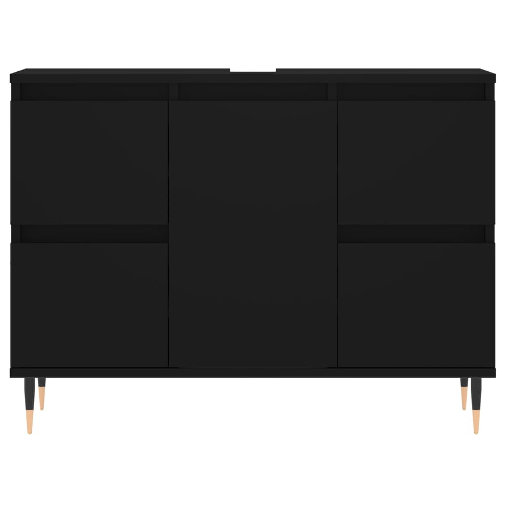 Bathroom Cabinet Black 80x33x60 cm Engineered Wood