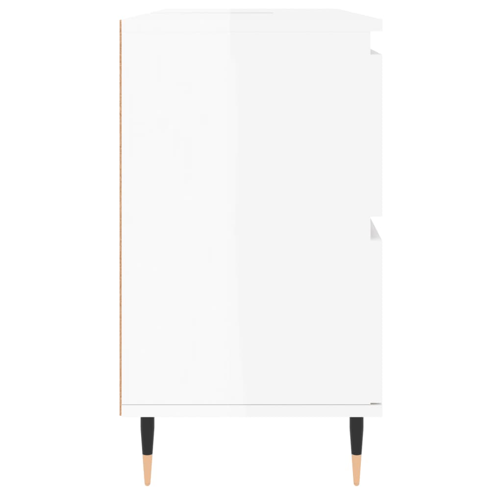 Bathroom Cabinet High Gloss White 80x33x60 cm Engineered Wood