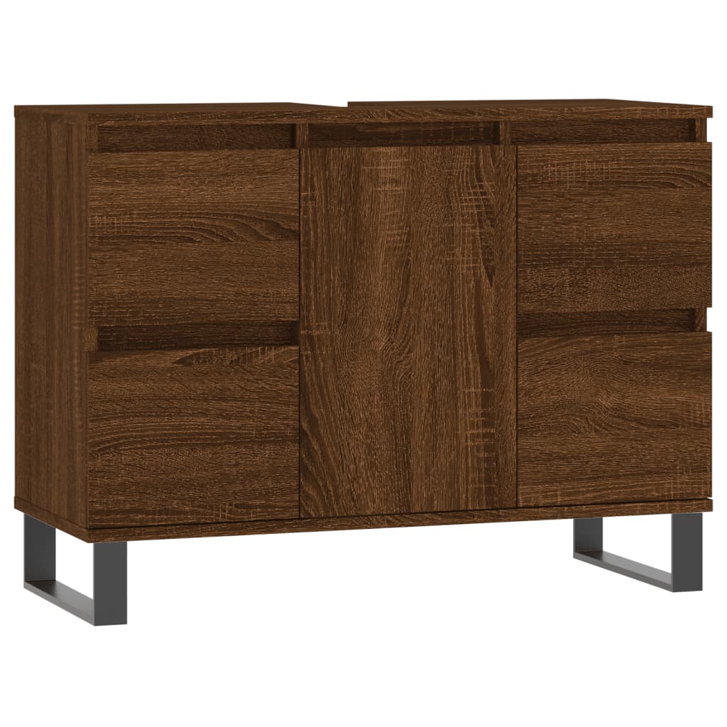 Bathroom Cabinet Brown Oak 80x33x60 cm Engineered Wood