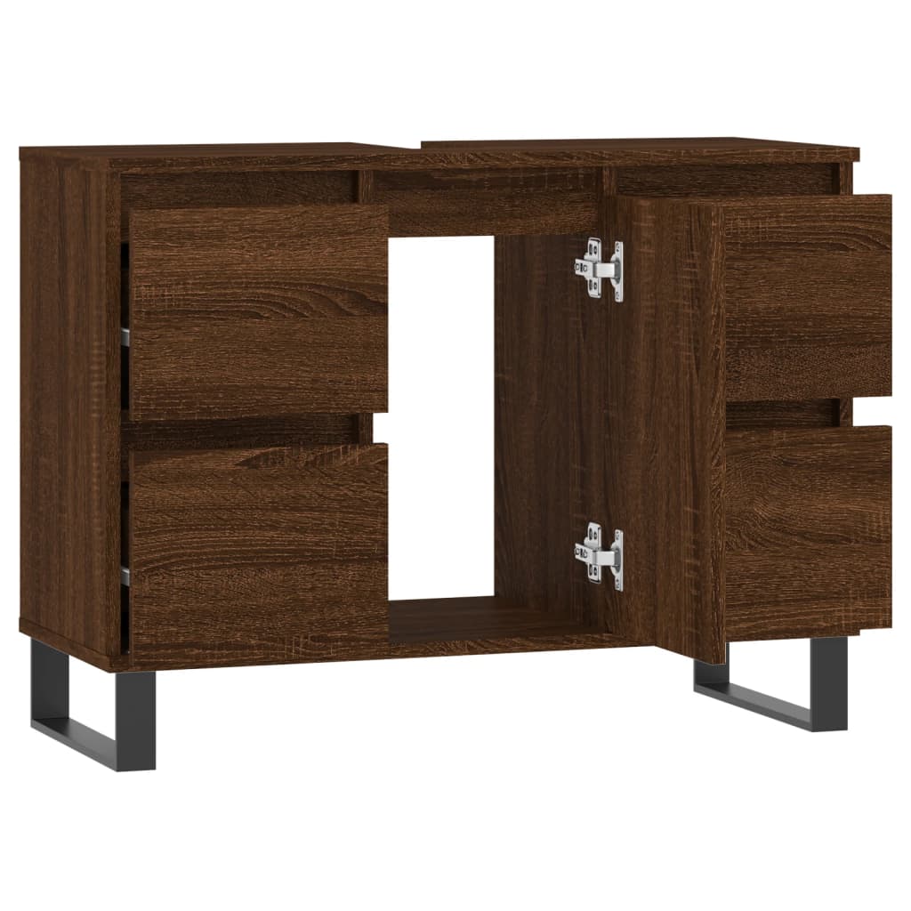 Bathroom Cabinet Brown Oak 80x33x60 cm Engineered Wood