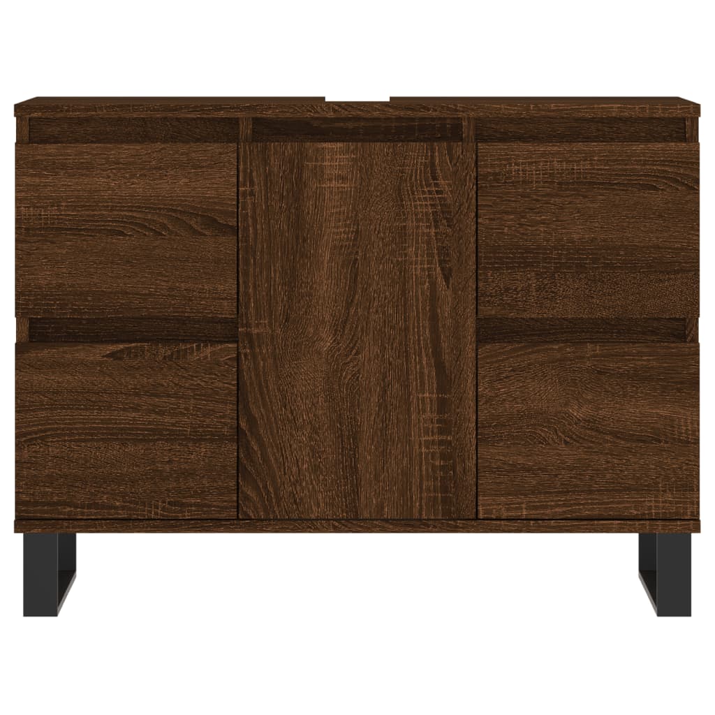 Bathroom Cabinet Brown Oak 80x33x60 cm Engineered Wood