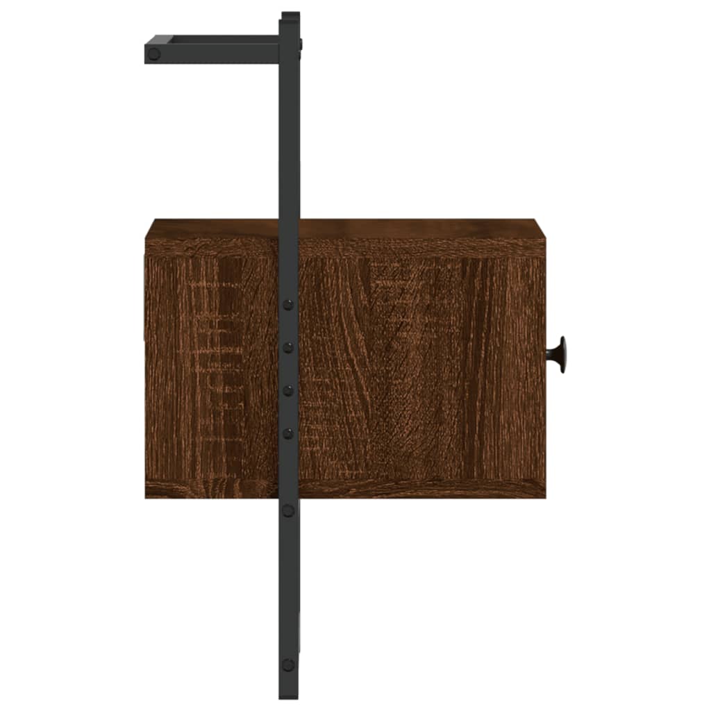 Bedside Cabinet Wall-mounted Brown Oak 35x30x51 cm Engineered Wood
