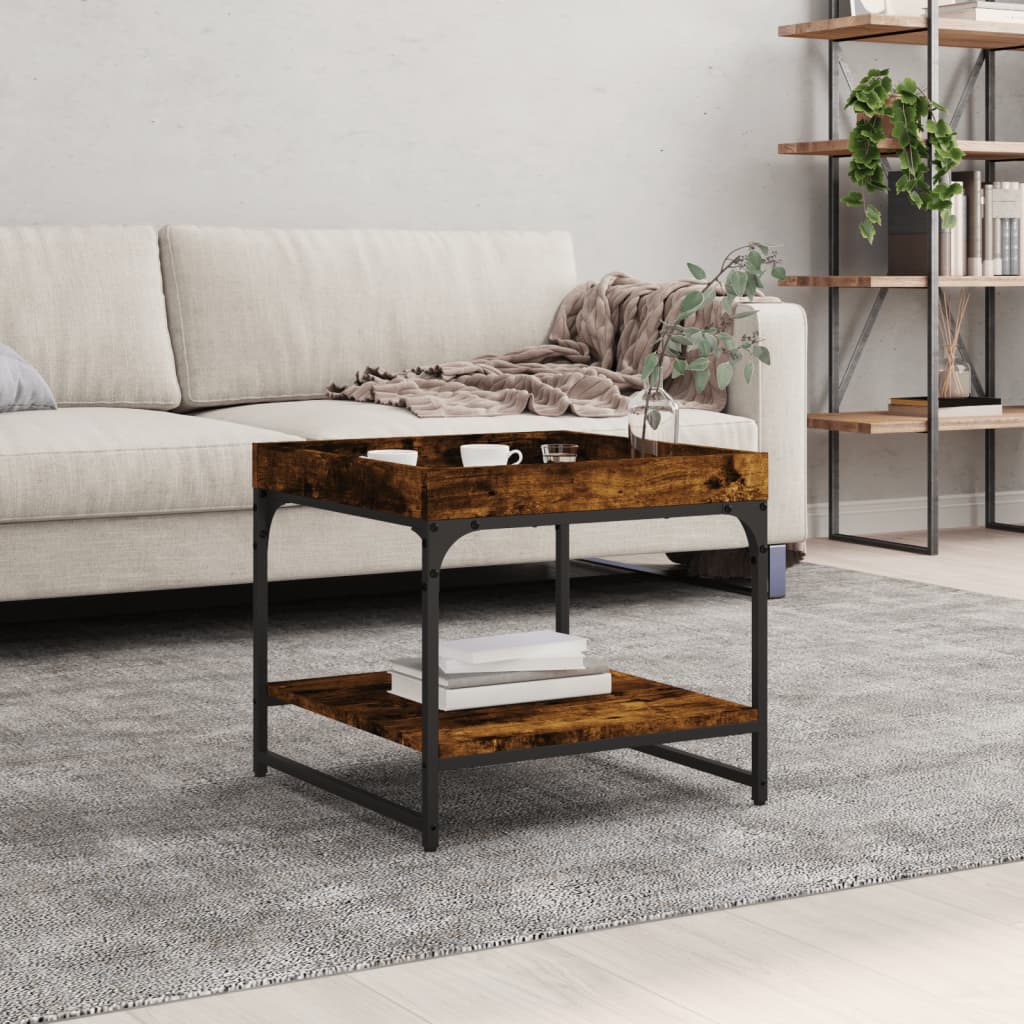 Coffee Table Smoked Oak 49.5x49.5x45 cm Engineered Wood