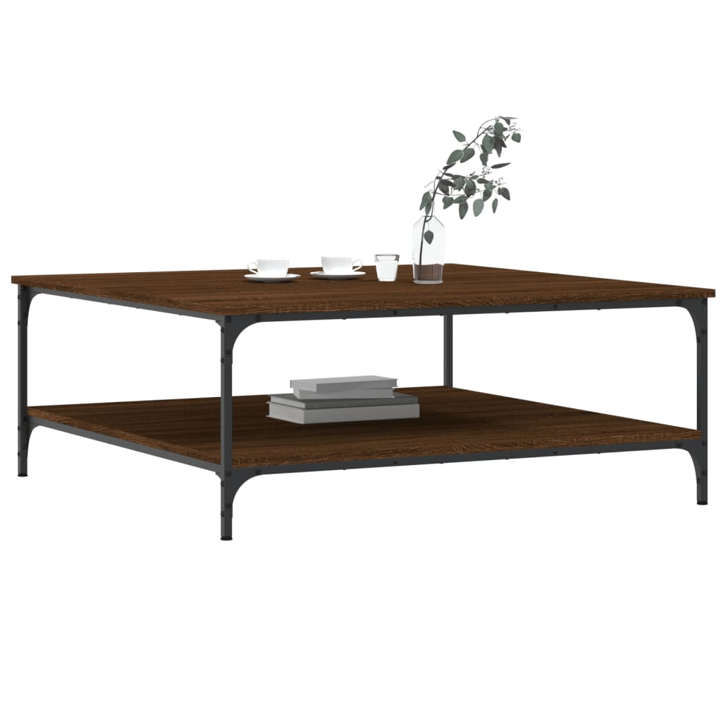 Coffee Table Brown Oak 100x100x40 cm Engineered Wood