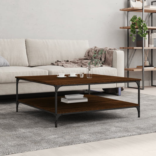 Coffee Table Brown Oak 100x100x40 cm Engineered Wood