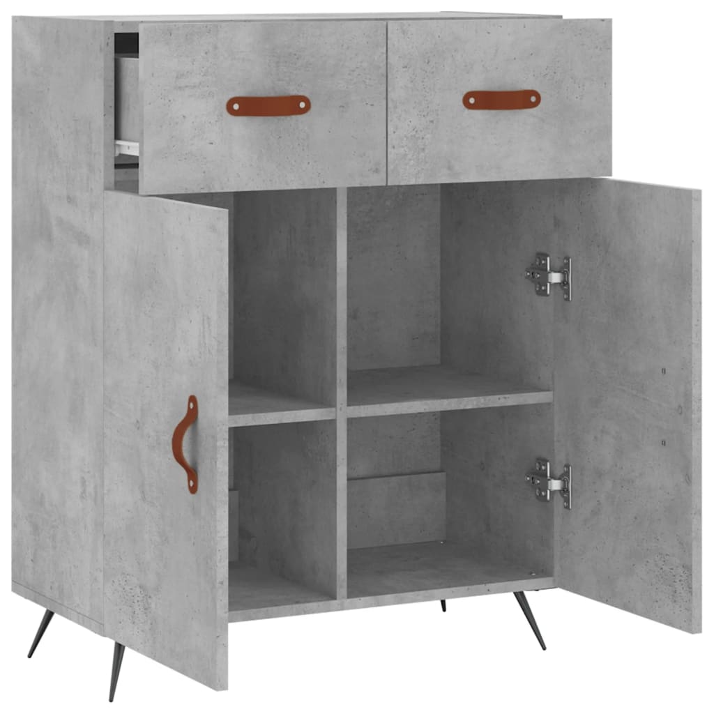 Sideboard Concrete Grey 69.5x34x90 cm Engineered Wood