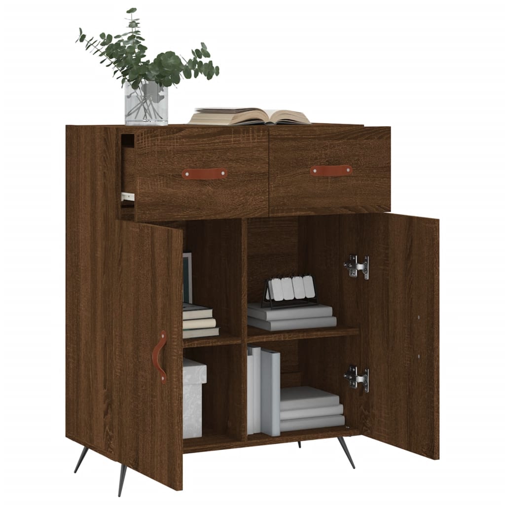 Sideboard Brown Oak 69.5x34x90 cm Engineered Wood