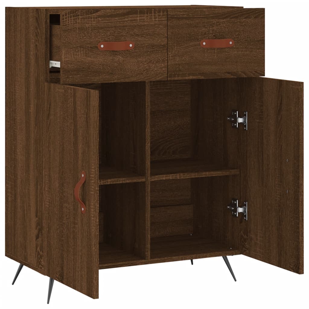 Sideboard Brown Oak 69.5x34x90 cm Engineered Wood