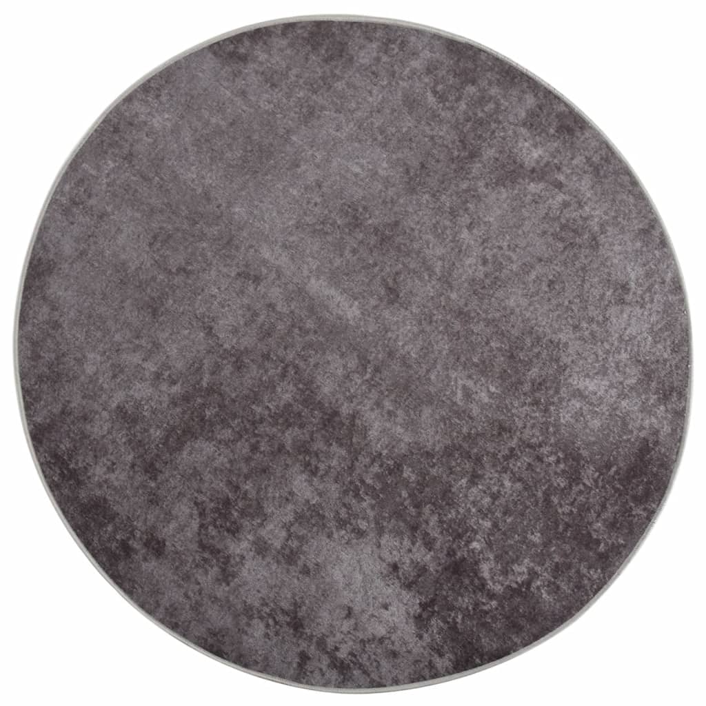 Rug Washable Grey Ø 200 cm Anti Slip