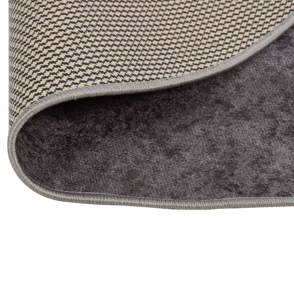Rug Washable Grey Ø 200 cm Anti Slip