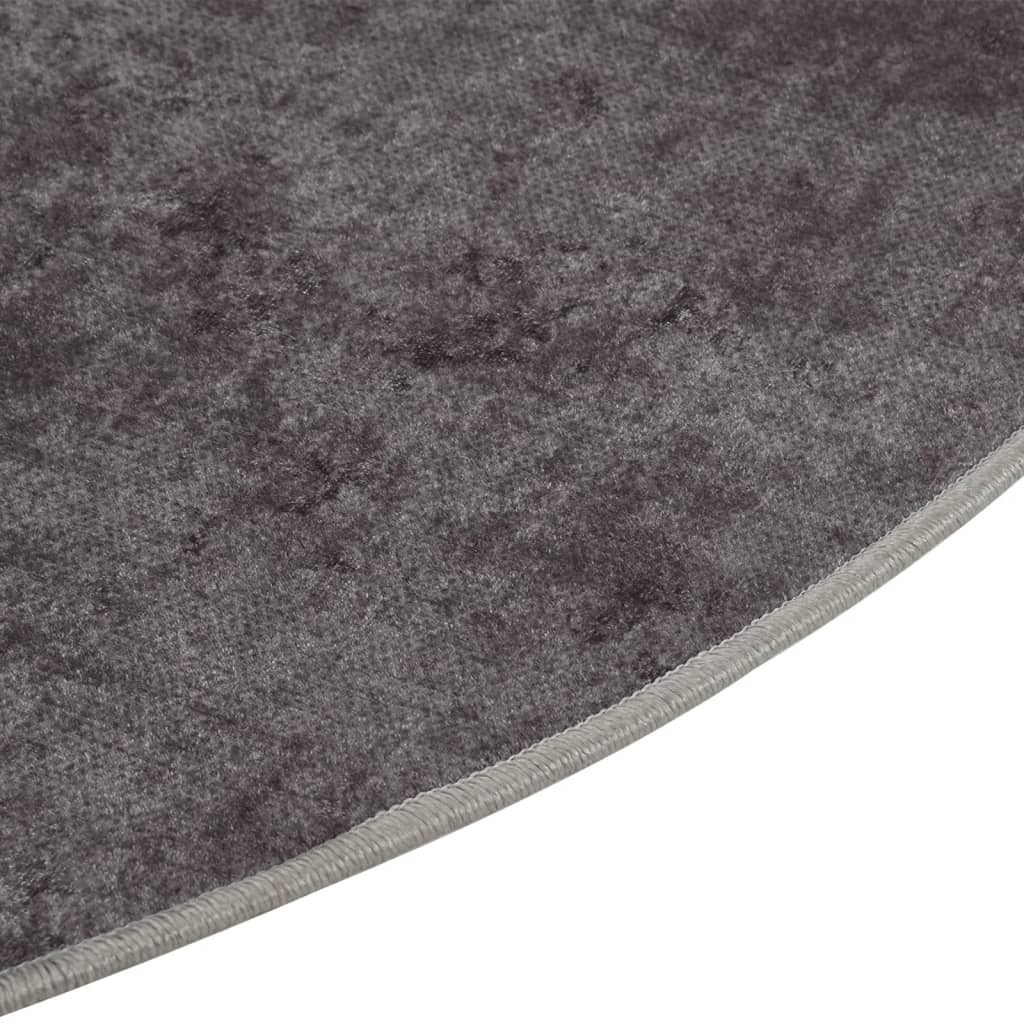 Rug Washable Grey Ø 200 cm Anti Slip
