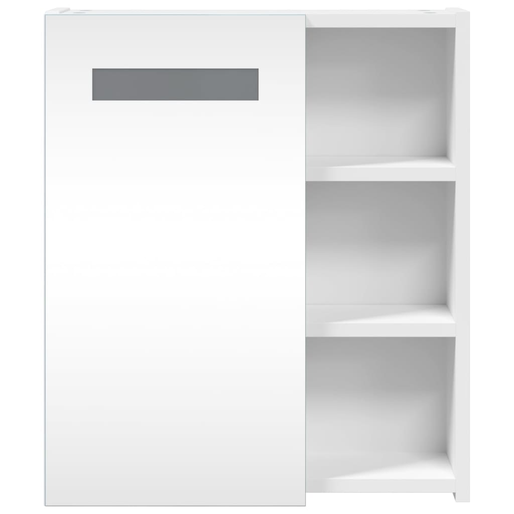 Bathroom Mirror Cabinet with LED Light White 45x13x52 cm