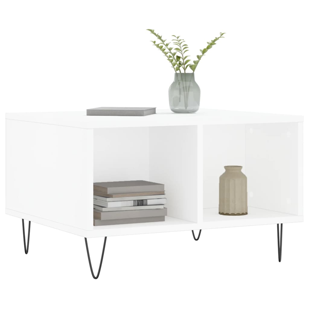 Coffee Table White 60x50x36.5 cm Engineered Wood