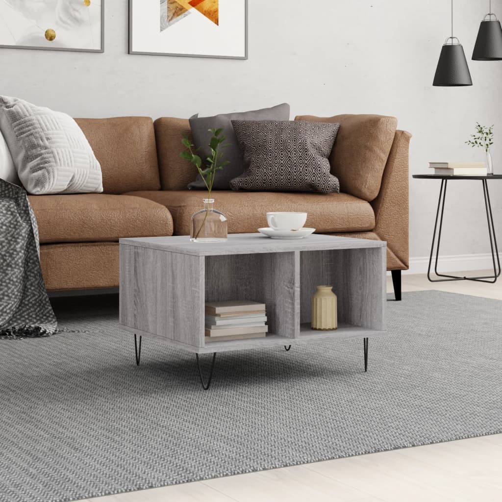 Coffee Table Grey Sonoma 60x50x36.5 cm Engineered Wood