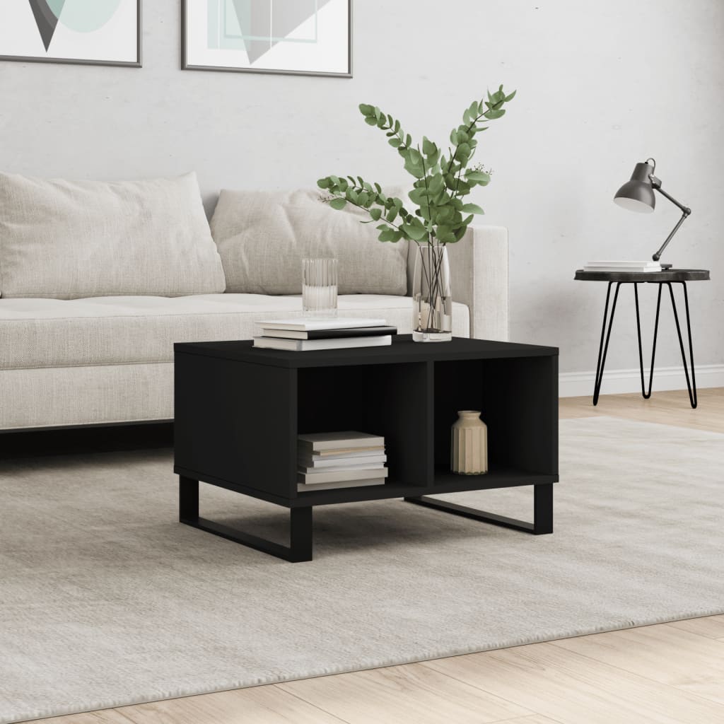 Coffee Table Black 60x50x36.5 cm Engineered Wood