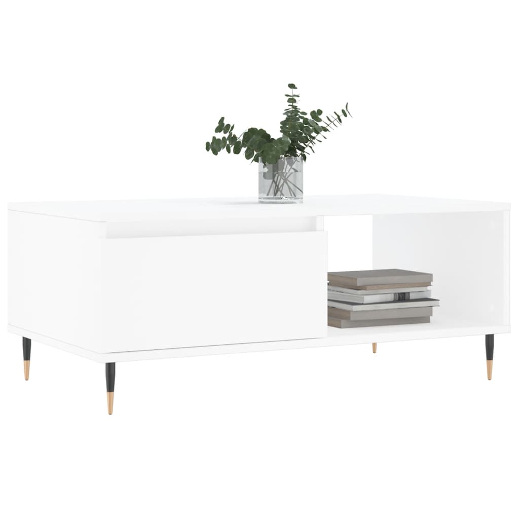 Coffee Table White 90x50x36.5 cm Engineered Wood